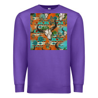 Purple western bull skull seamless pattern Premium Sweatshirt - HRA Design Shop