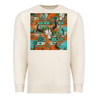 Sandshell western bull skull seamless pattern Premium Sweatshirt - HRA Design Shop