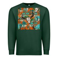 Sports Green western bull skull seamless pattern Premium Sweatshirt - HRA Design Shop