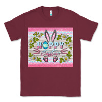 Burgundy happy easter bunny Classic Tee - BarkalooDesign