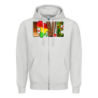 Dove Grey love melanin with african map Zipper Hoodie - texasbilliewilder