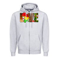 Heather Grey love melanin with african map Zipper Hoodie - texasbilliewilder