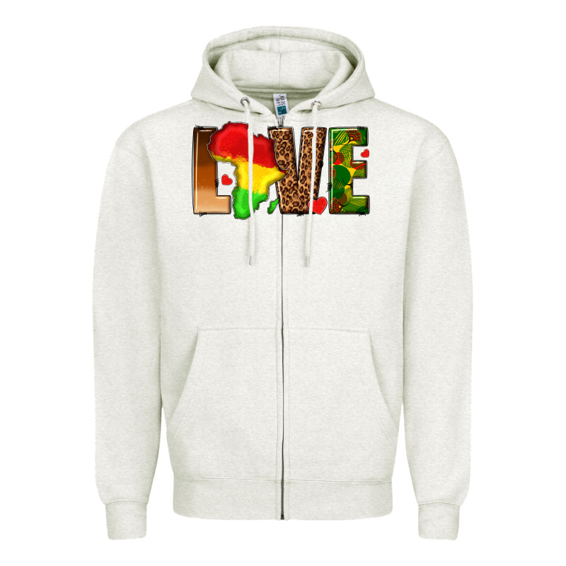 Love Melanin With African Map Zipper Hoodie by texasbilliewilder | Teevron