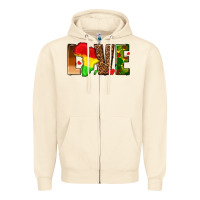 Sandshell love melanin with african map Zipper Hoodie - texasbilliewilder