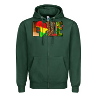 Sports Green love melanin with african map Zipper Hoodie - texasbilliewilder