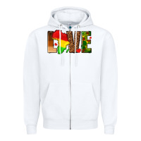 White love melanin with african map Zipper Hoodie - texasbilliewilder