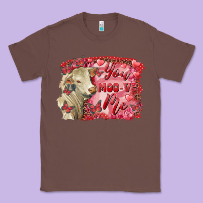 Classic Tee Valentine's day you moo ve me charolais cow