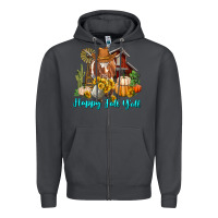Smoke Happy Fall Y'all Longhorn Cow Zipper Hoodie - RanaPortraitStore