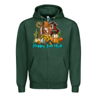 Sports Green Happy Fall Y'all Longhorn Cow Zipper Hoodie - RanaPortraitStore
