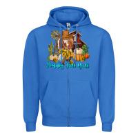 True Royal Happy Fall Y'all Longhorn Cow Zipper Hoodie - RanaPortraitStore