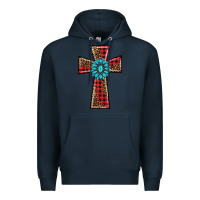 Navy christmas cross Premium Hoodie - BarkalooDesign