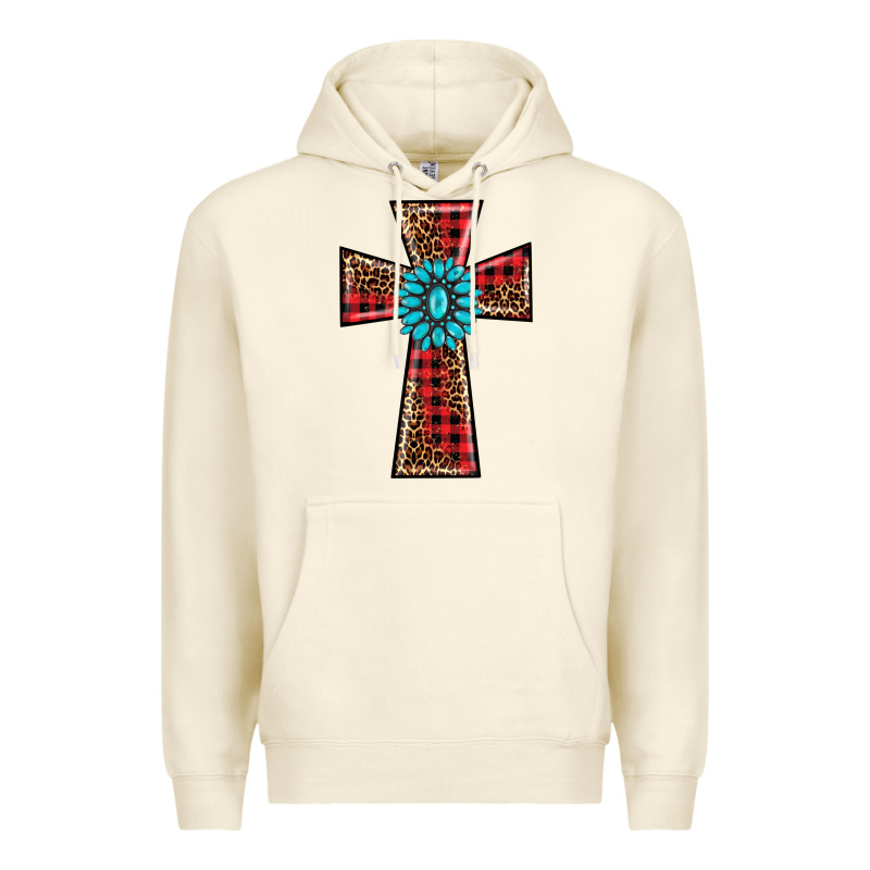 Christmas Cross Premium Hoodie by BarkalooDesign | Teevron