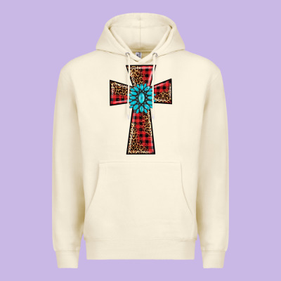 Christmas Cross Premium Hoodie Designed By Barkaloodesign