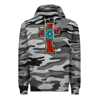 Slate Camo christmas cross Premium Hoodie - BarkalooDesign