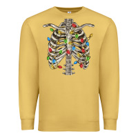 Antique Gold Christmas Rib Cage Premium Sweatshirt - FaDigitalArtStudio