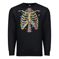 Black Christmas Rib Cage Premium Sweatshirt - FaDigitalArtStudio