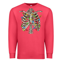 Cardinal Christmas Rib Cage Premium Sweatshirt - FaDigitalArtStudio