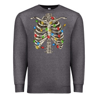 Charcoal Heather Christmas Rib Cage Premium Sweatshirt - FaDigitalArtStudio