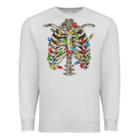 Dove Grey Christmas Rib Cage Premium Sweatshirt - FaDigitalArtStudio