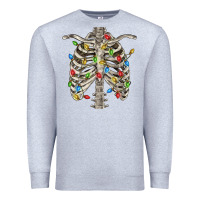 Heather Grey Christmas Rib Cage Premium Sweatshirt - FaDigitalArtStudio