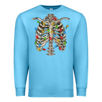Ocean Blue Christmas Rib Cage Premium Sweatshirt - FaDigitalArtStudio