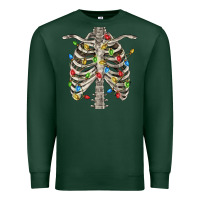 Sports Green Christmas Rib Cage Premium Sweatshirt - FaDigitalArtStudio