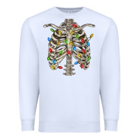 White Christmas Rib Cage Premium Sweatshirt - FaDigitalArtStudio