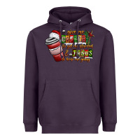 Plum Coffee  Jesus Heavyweight Hoodie - CowhideDigitalArt