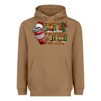 Toasted Coconut Coffee  Jesus Heavyweight Hoodie - CowhideDigitalArt