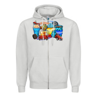 Dove Grey truck coffee cups Zipper Hoodie - Zillion Design Studio