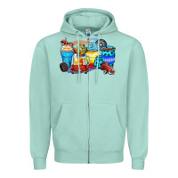 Seafoam truck coffee cups Zipper Hoodie - Zillion Design Studio