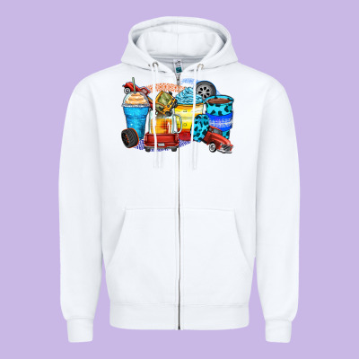 Truck Coffee Cups Zipper Hoodie Designed By Zillion Design Studio
