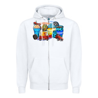 White truck coffee cups Zipper Hoodie - Zillion Design Studio