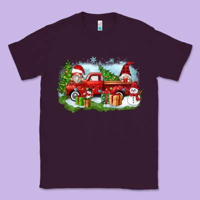 Classic Tee Christmas gnomes truck