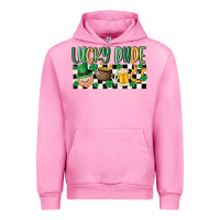 Fuchsia Pink lucky dude Urban Hoodie - MaliasSmallBusiness