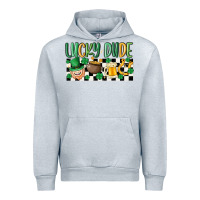 Heather Grey lucky dude Urban Hoodie - MaliasSmallBusiness