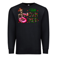 Black hello summer Premium Sweatshirt - CowhideDigitalArt