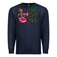 Navy hello summer Premium Sweatshirt - CowhideDigitalArt