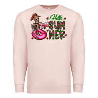 Pale Pink hello summer Premium Sweatshirt - CowhideDigitalArt