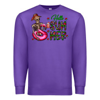 Purple hello summer Premium Sweatshirt - CowhideDigitalArt