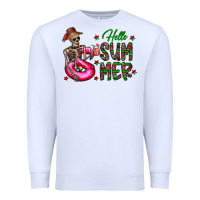 White hello summer Premium Sweatshirt - CowhideDigitalArt