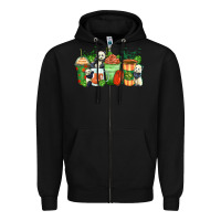 Black panda coffee cups Zipper Hoodie - Zillion Design Studio