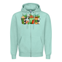 Seafoam panda coffee cups Zipper Hoodie - Zillion Design Studio