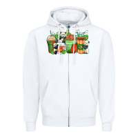 White panda coffee cups Zipper Hoodie - Zillion Design Studio