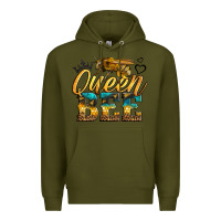 Army Green queen bee Premium Hoodie - LillyAllenDesigns