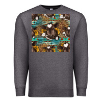 Charcoal Heather western baby calf seamless pattern Premium Sweatshirt - HRA Design Shop