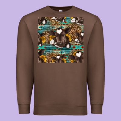 Western Baby Calf Seamless Pattern Premium Sweatshirt Designed By Hra Design Shop