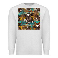 Oatmeal Heather western baby calf seamless pattern Premium Sweatshirt - HRA Design Shop