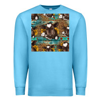 Ocean Blue western baby calf seamless pattern Premium Sweatshirt - HRA Design Shop