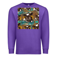 Purple western baby calf seamless pattern Premium Sweatshirt - HRA Design Shop